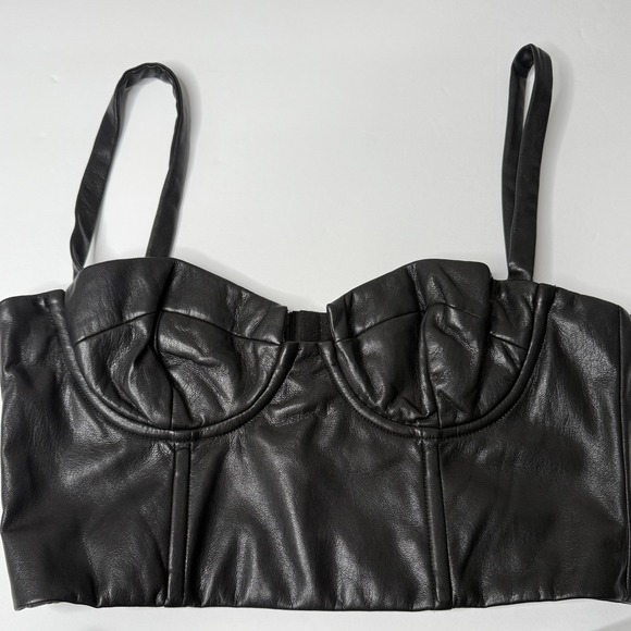 Lovers and Friends Tops - Lovers & Friends Women's Small‎ Crop Top Faux Leather Y2K Corset Bustier